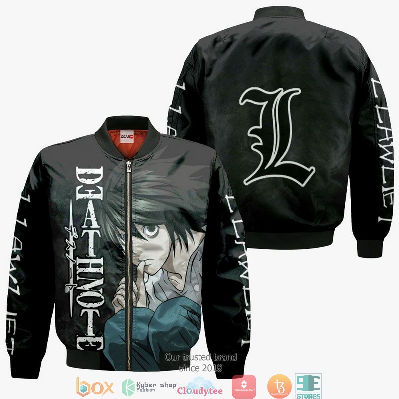 L Lawliet Anime Merch 3d Hoodie, Bomber jacket 4 L Lawliet Anime Merch 3d Hoodie Bomber jacket 1 2 3