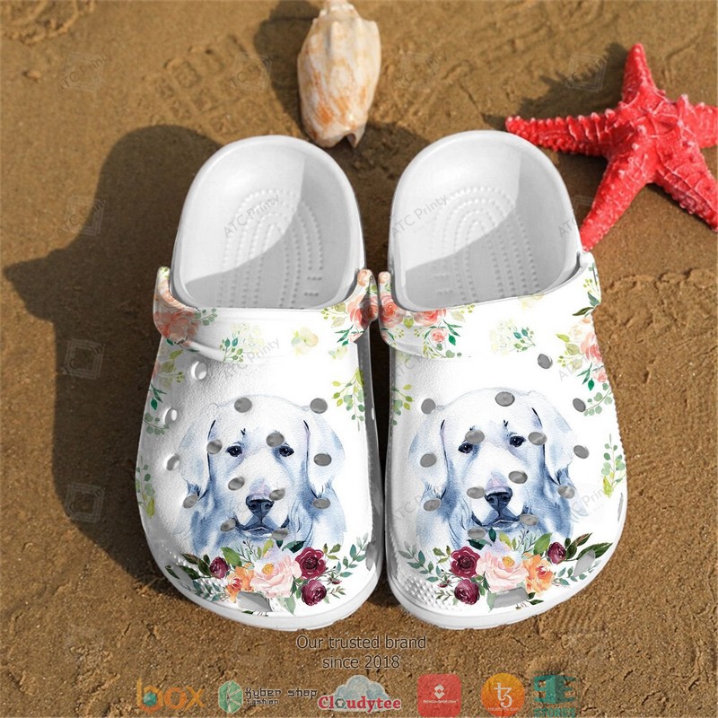 Labrador Face flower Crocband Clogs