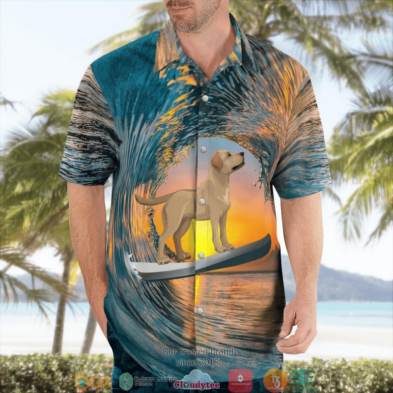 Best Labrador Retriever Surfing Beach Colorful Hawaii Shirt Word2