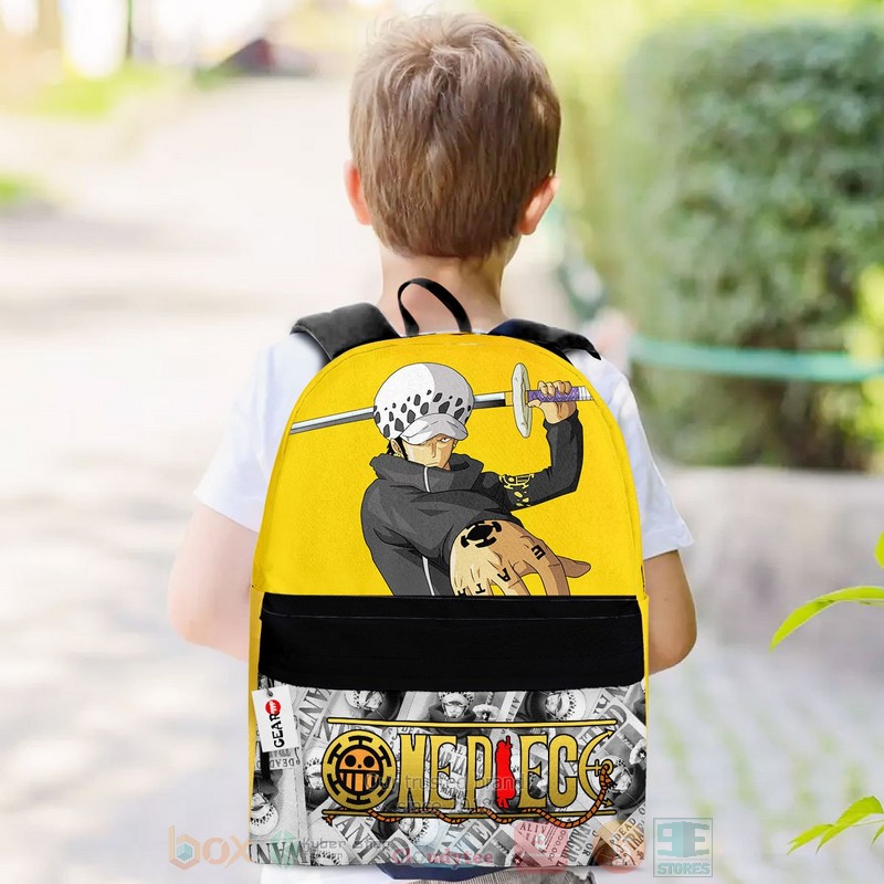 BEST Law Trafalgar One Piece Anime 3D Print Backpack 3 Law Trafalgar One Piece Anime Backpack 1 2