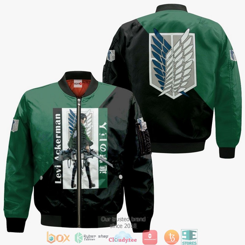 Levi Ackerman Attack On Titan Anime 3d Hoodie Bomber jacket 1 2 3