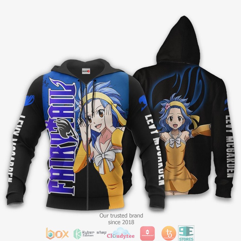 Levy McGarden Fairy Tail Anime Merch 3d Hoodie Bomber jacket