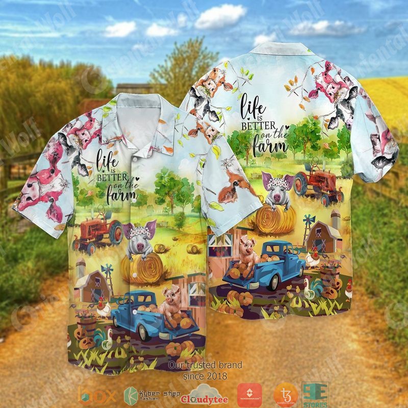 Life Is Better An The Farm Of Farmer Short Sleeve Hawaiian Shirt