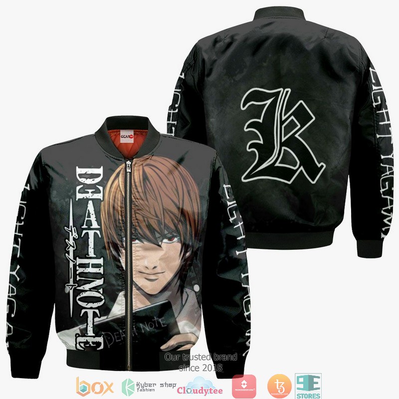 Light Yagami Anime Merch 3d Hoodie, Bomber jacket 4 Light Yagami Anime Merch 3d Hoodie Bomber jacket 1 2 3
