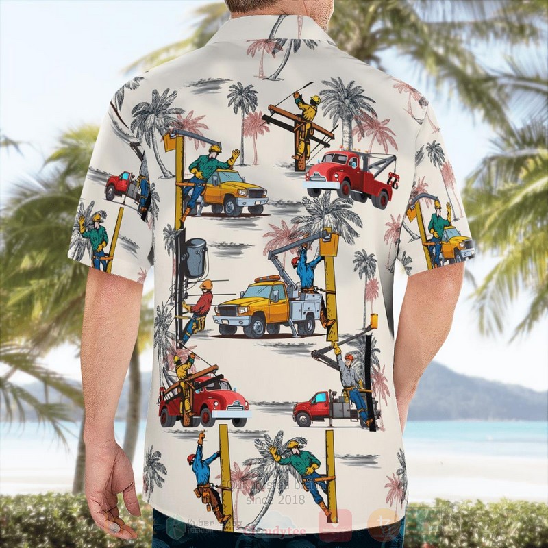 New Lineman With Bucket Truck Hawaii Shirt Word2