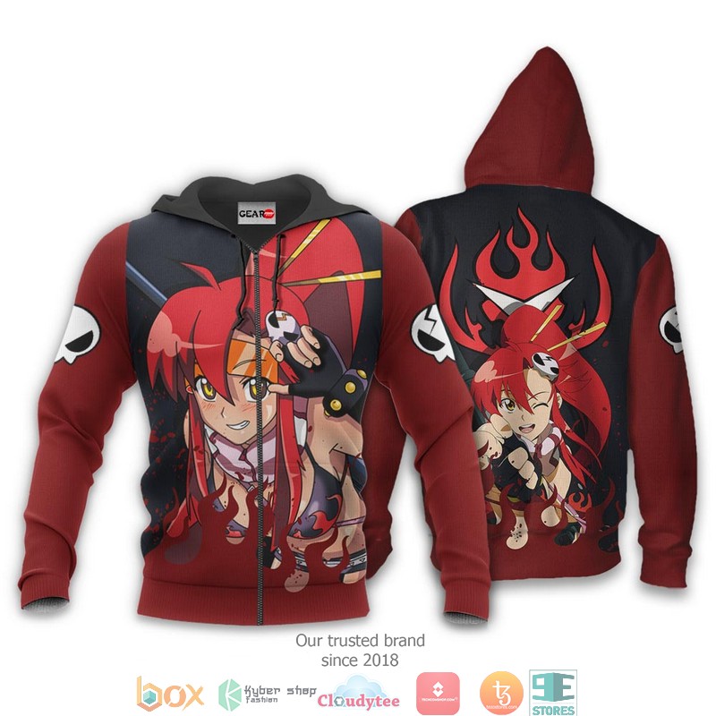 Littner Yoko Tengen Toppa Gurren Lagann Anime Merch 3d Hoodie Bomber jacket