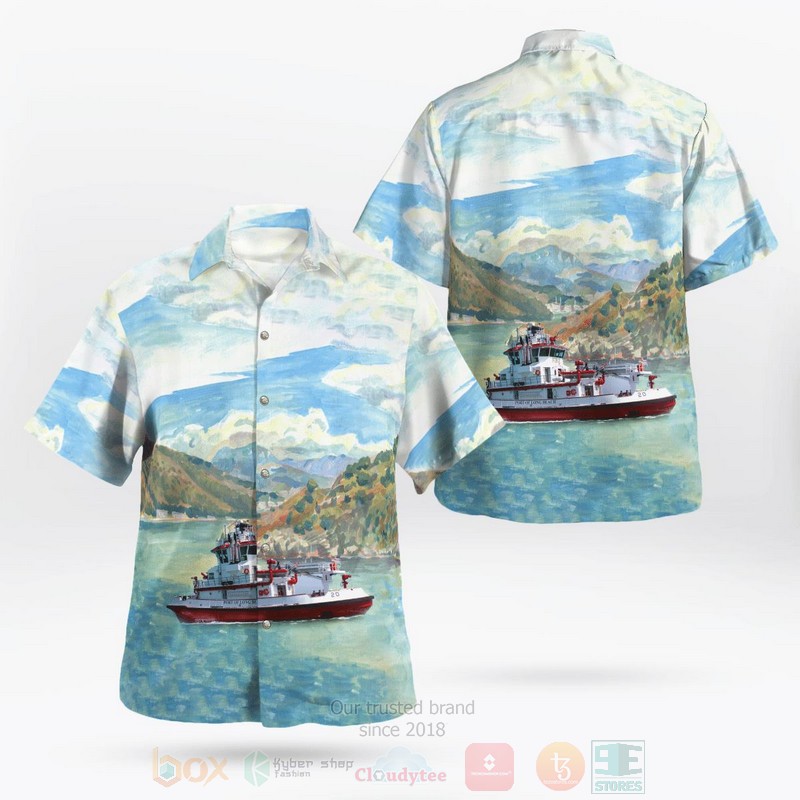 NEW Long Beach California Long Beach Fire Department Fireboat Protector Hawaii Shirt word2