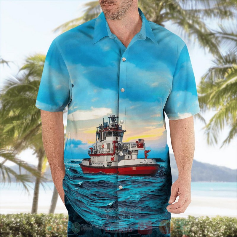 BEST Long Beach Fire Department California Protector 3D Aloha Shirt word2