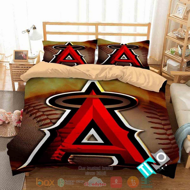 Los Angeles Angels MLB logo graphic Bedding Set