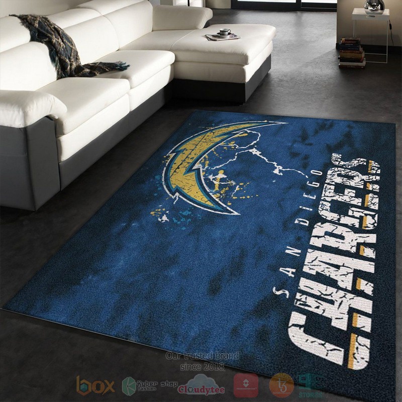 Los Angeles Chargers Fade NFL Team Area Rugs