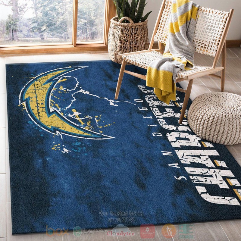 Los Angeles Chargers Fade NFL Team Area Rugs 1