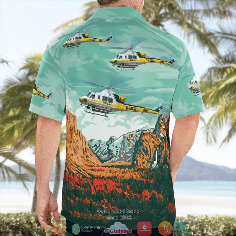 Los Angeles County Fire Department Bell 412 3D Hawaii Shirt 2 Los Angeles County Fire Department Bell 412 3D Hawaii Shirt 1
