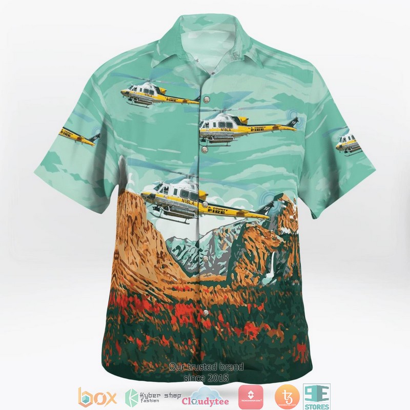Los Angeles County Fire Department Bell 412 3D Hawaii Shirt 3 Los Angeles County Fire Department Bell 412 3D Hawaii Shirt 1 2