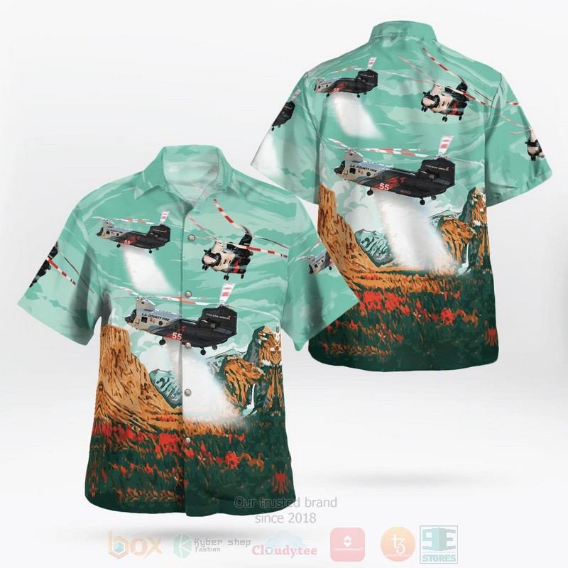 Los Angeles County Fire Department Boeing CH 47D Chinook Helitanker Hawaiian Shirt