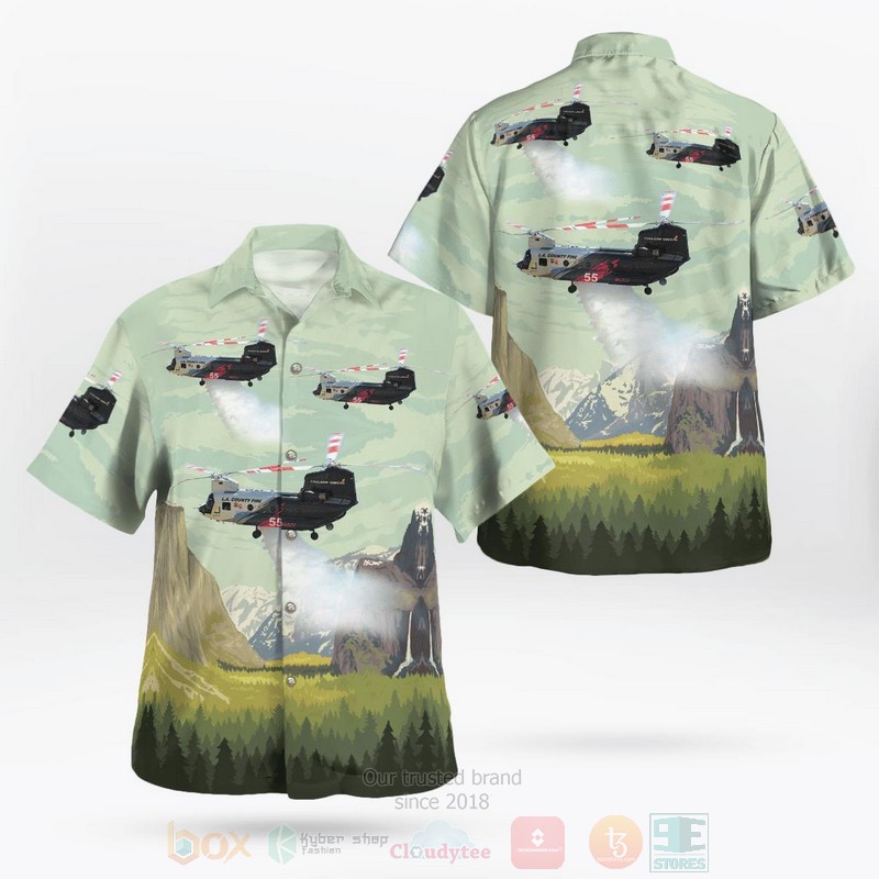 Los Angeles County Fire Department CH 47 Hawaiian Shirt