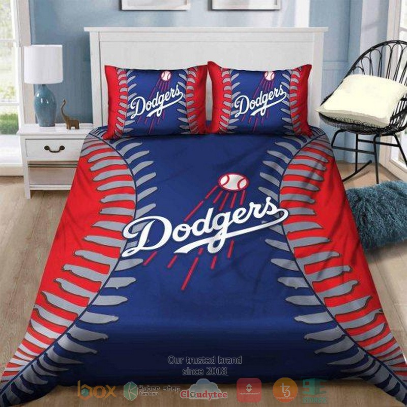 Los Angeles Dodgers Mlb Blue Red Bedding Set