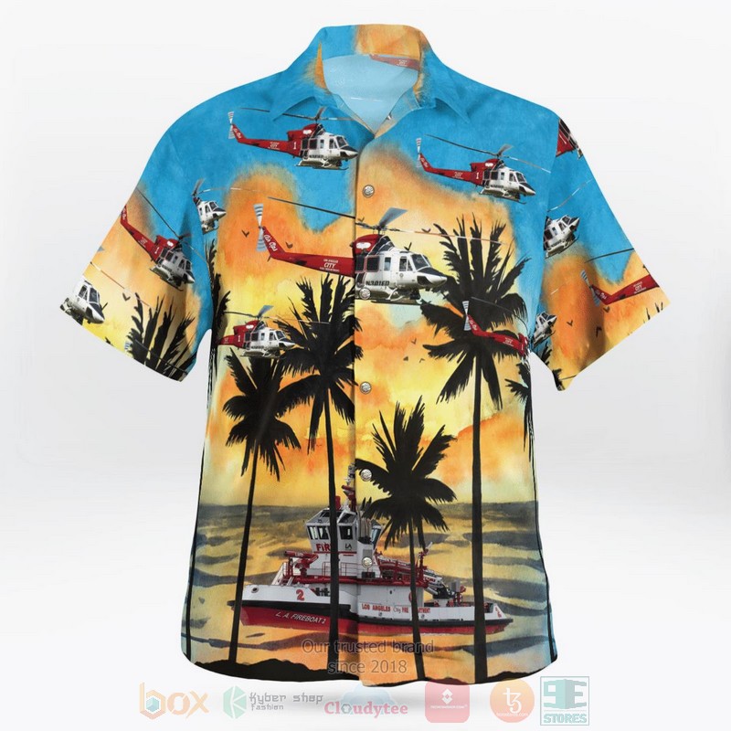 BEST Los Angeles Fire Department Fireboat & Bell 412EP Helicopter 3D Aloha Shirt 2 BEST Los Angeles Fire Department Fireboat & Bell 412EP Helicopter 3D Aloha Shirt word2