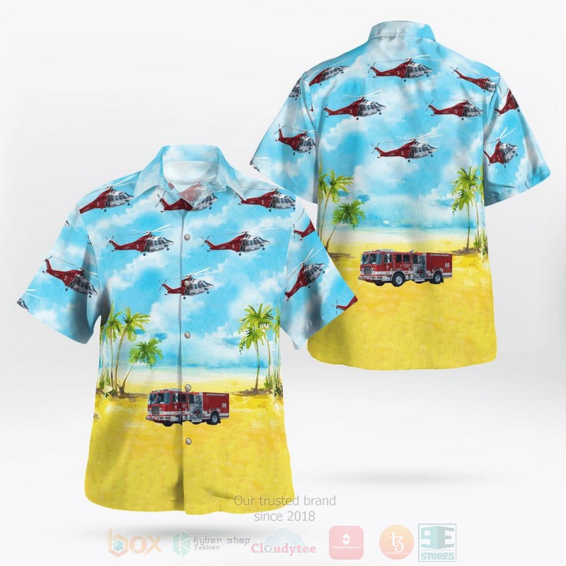 BEST Los Angeles Fire Department LAFD, California 3D Aloha Shirt word3