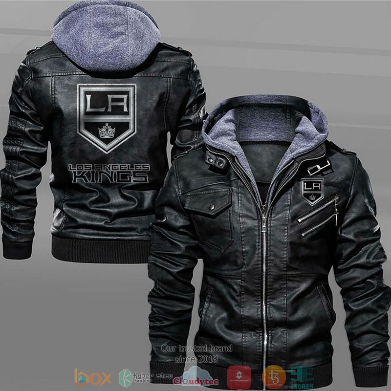 Los Angeles Kings Black Brown Leather Jacket