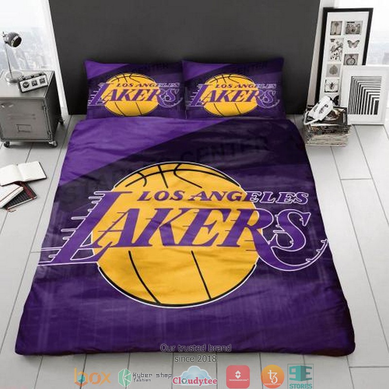 Los Angeles Lakers Purple Duvet Cover Bedroom Set