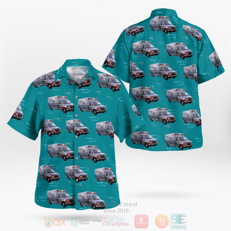 BEST Louisville, Kentucky, Louisville Metro EMS Transport Ambulance 3D Aloha Shirt word3