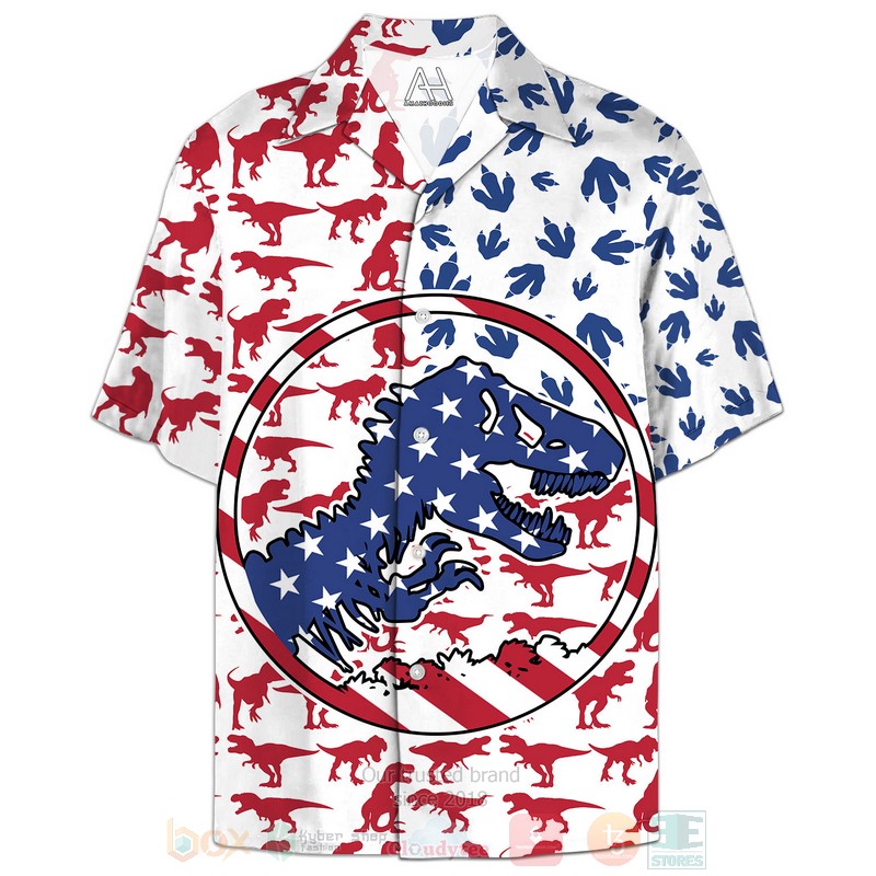 Love Dinosaur American Flag Hawaiian Shirt