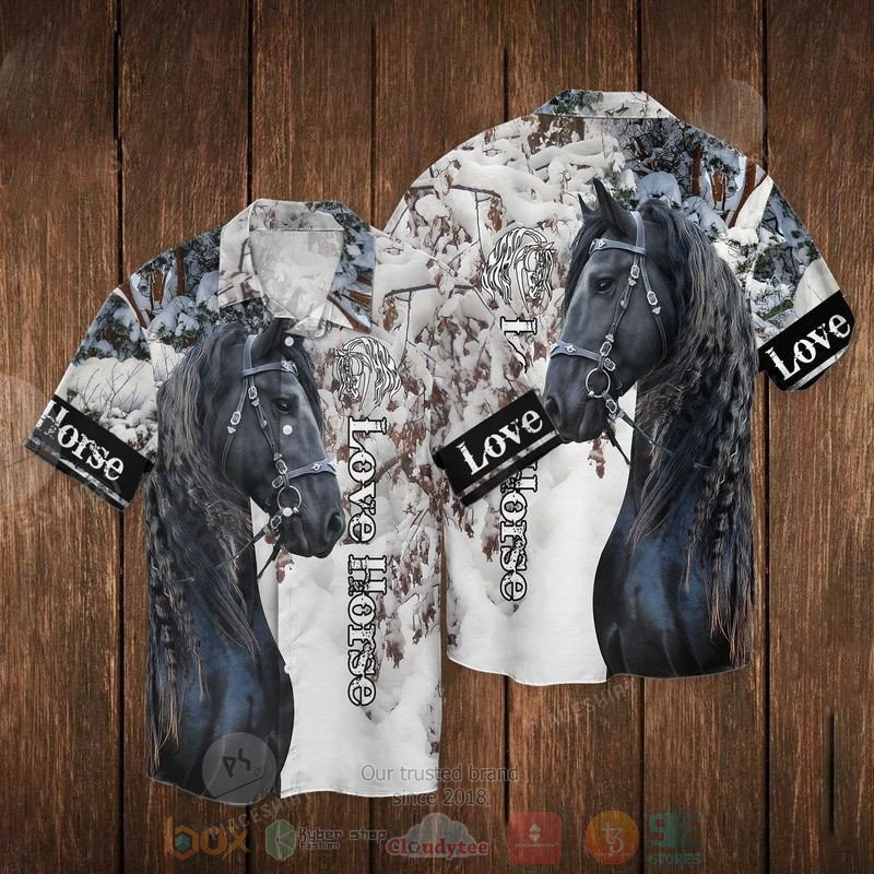 Love Horses Short Sleeve Hawaiian Shirt