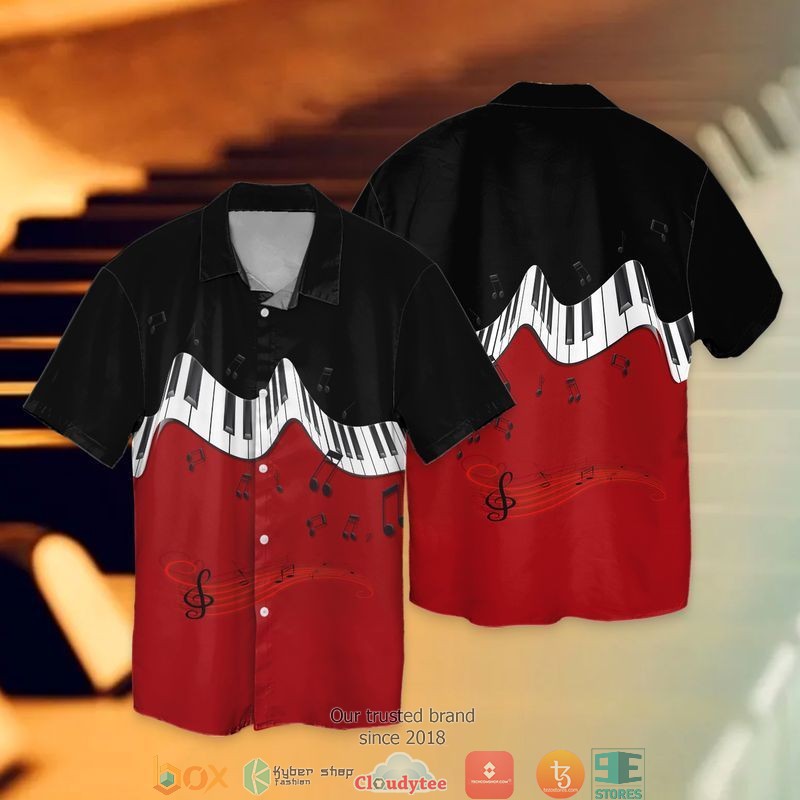 Love Music Piano Short Sleeve Hawaiian Shirt
