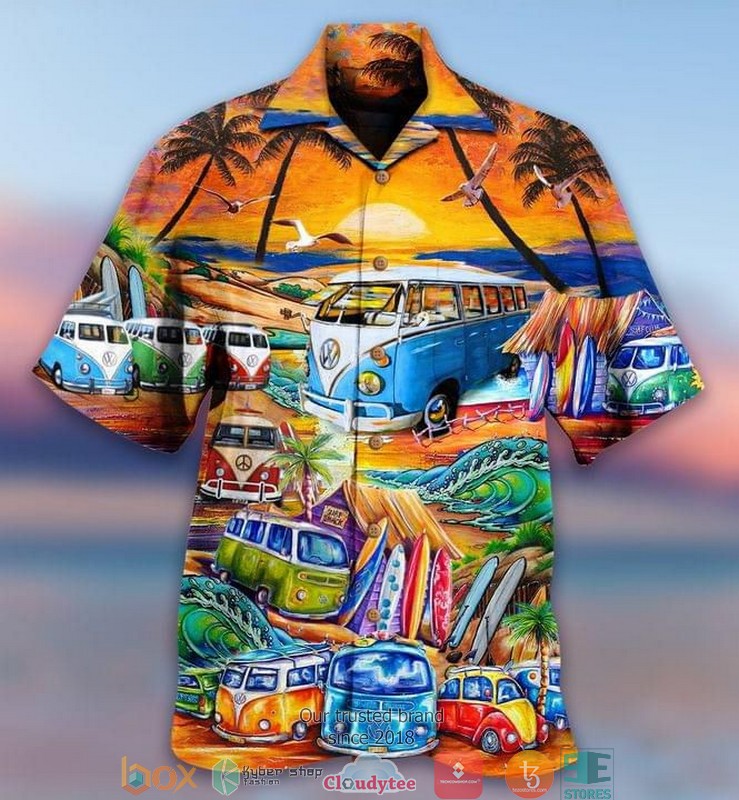 Love Peace In The Beach Print Short Sleeve Hawaiian Shirt 2 Love Peace In The Beach Print Short Sleeve Hawaiian Shirt