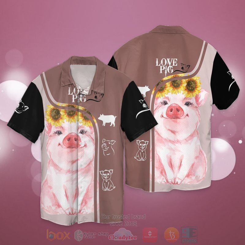 BEST Love Pigs All Over Print Aloha Shirt 2 Love Pigs Short Sleeve Hawaiian Shirt