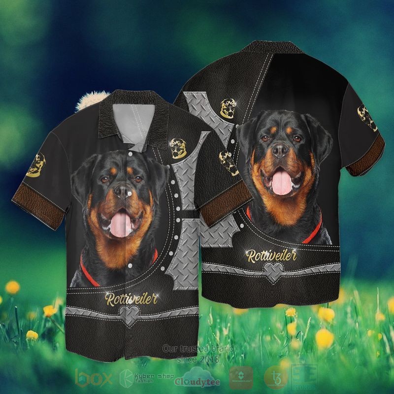 BEST Love Rottweiler Dog All Over Print Tropical Shirt 3 Love Rottweiler Dog Short Sleeve Hawaiian Shirt