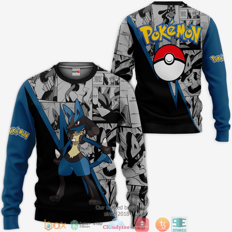 Lucario Anime Pokemon Merch Mix Manga 3d Hoodie, Bomber jacket 2 Lucario Anime Pokemon Merch Mix Manga 3d Hoodie Bomber jacket 1