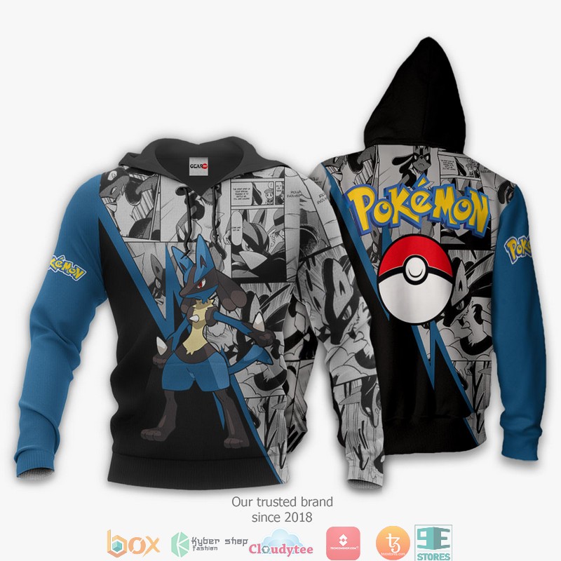 Lucario Anime Pokemon Merch Mix Manga 3d Hoodie, Bomber jacket 3 Lucario Anime Pokemon Merch Mix Manga 3d Hoodie Bomber jacket 1 2