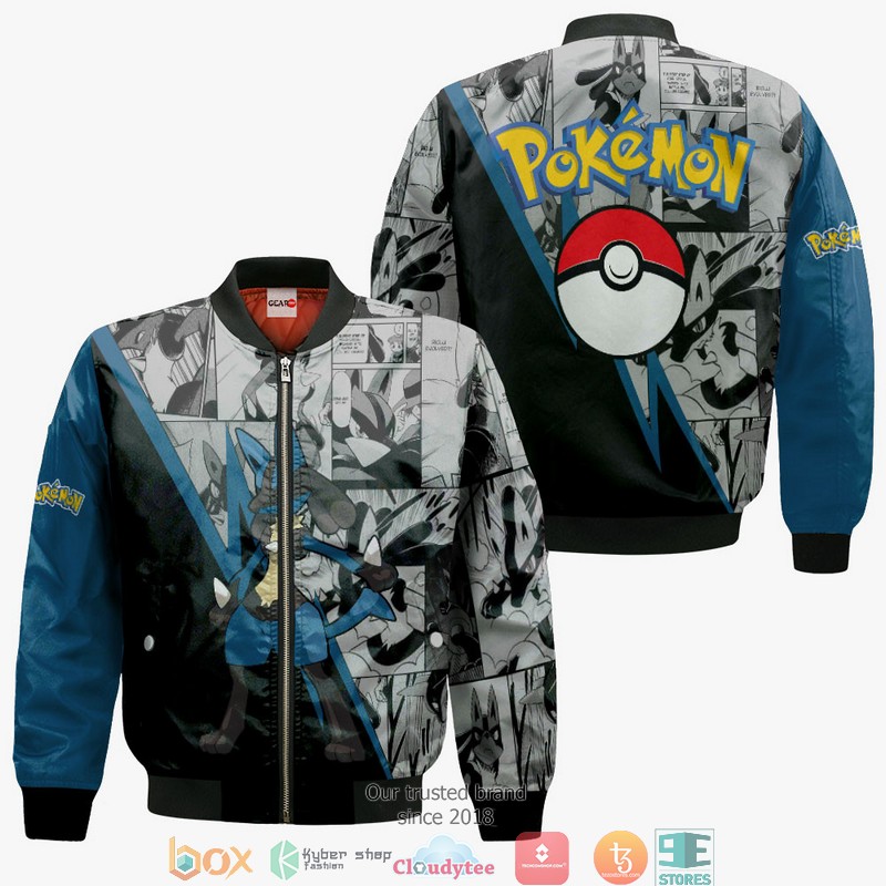 Lucario Anime Pokemon Merch Mix Manga 3d Hoodie, Bomber jacket 4 Lucario Anime Pokemon Merch Mix Manga 3d Hoodie Bomber jacket 1 2 3