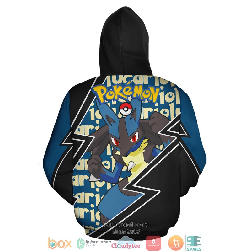 Lucario Pokemon 3d over printed hoodie 3 Lucario Pokemon 3d over printed hoodie 1 2