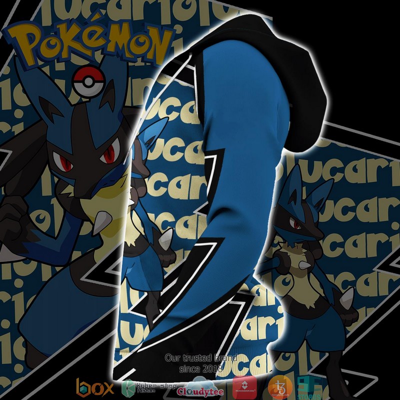 Lucario Pokemon 3d over printed hoodie 4 Lucario Pokemon 3d over printed hoodie 1 2 3