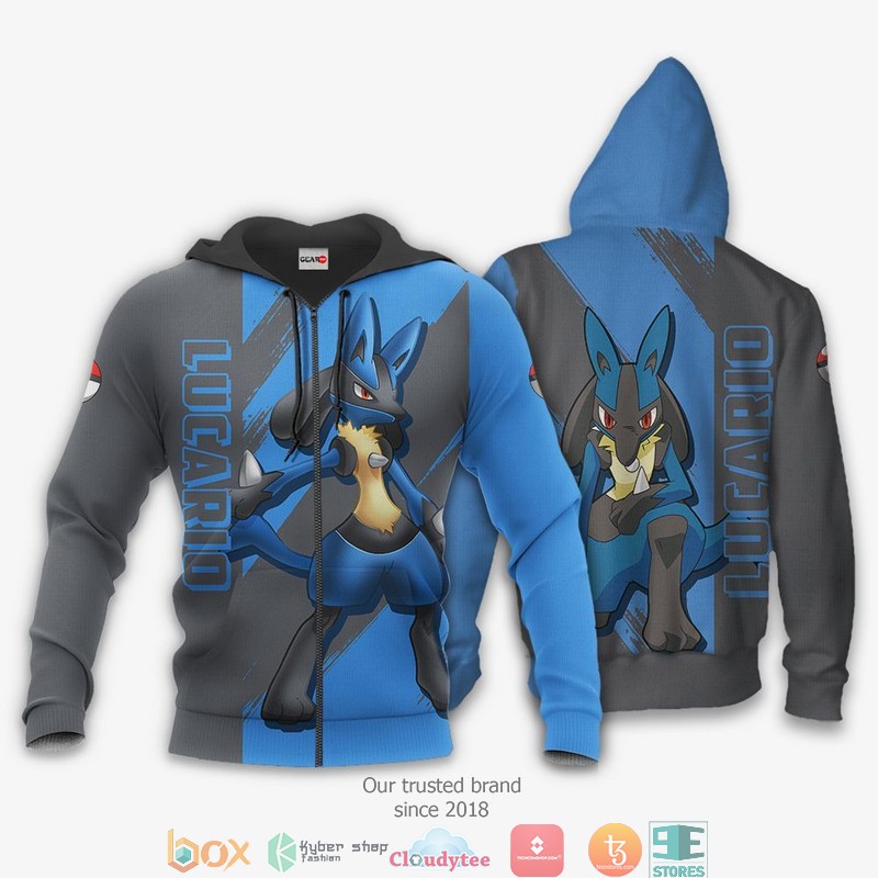 Lucario Pokemon Anime 3d Hoodie Bomber jacket