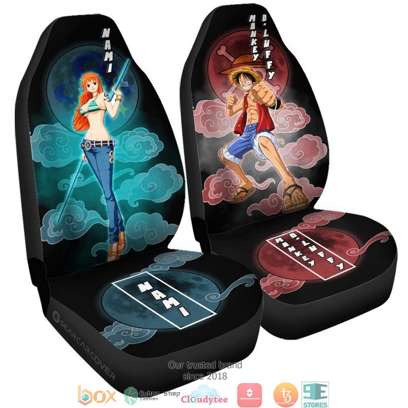 Luffy And Nami One Piece Anime Car Seat Cover 4 Luffy And Nami One Piece Anime Car Seat Cover 1 2 3