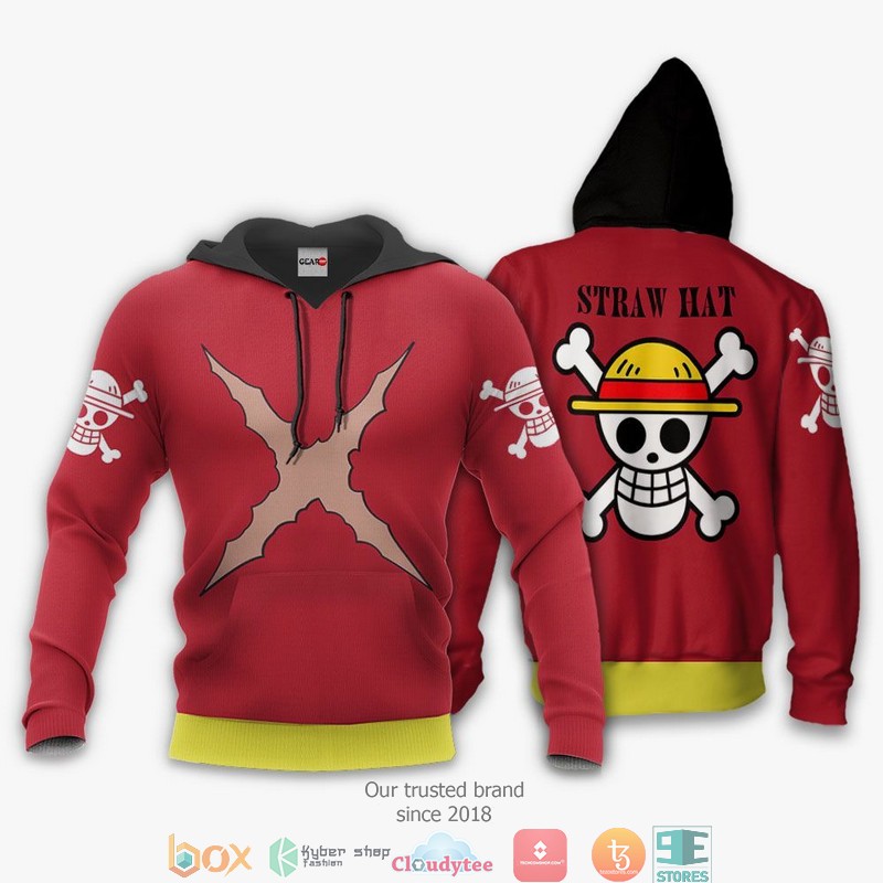 Luffy Straw Hat One Piece Anime 3d Hoodie Bomber jacket