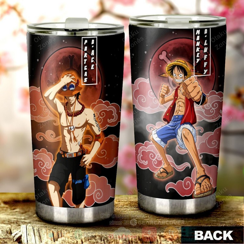 BEST Luffy and Ace One Piece Red Anime 3D Steel Tumbler 3 Luffy and Ace One Piece Red Anime Tumbler 1 2