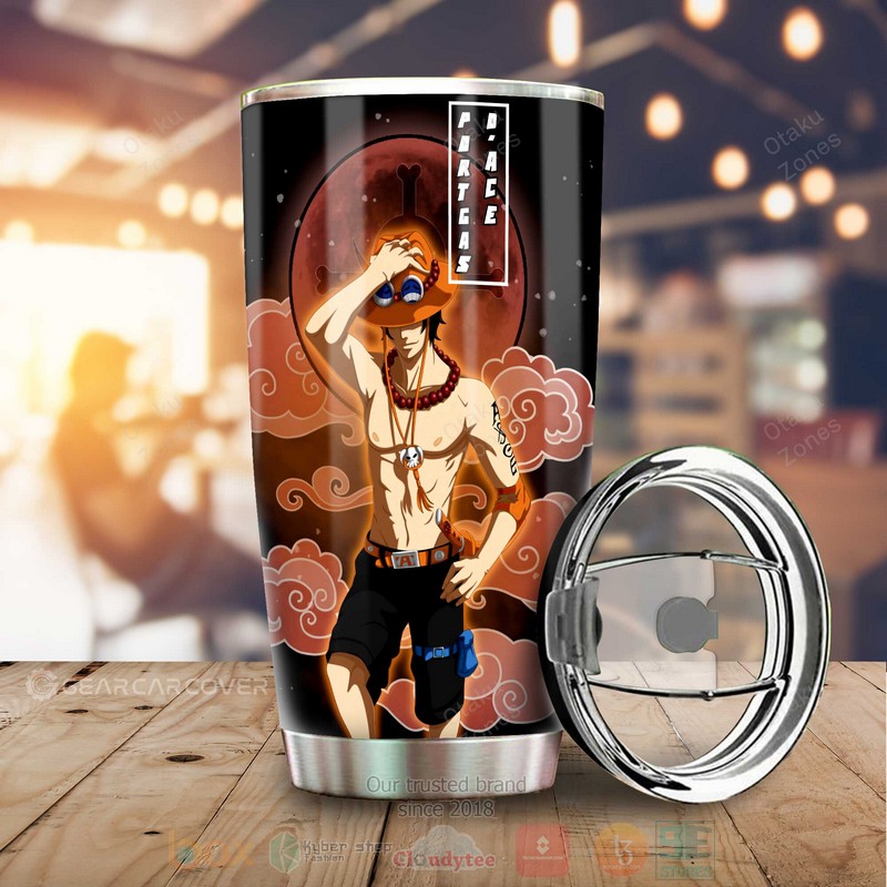 BEST Luffy and Ace One Piece Red Anime 3D Steel Tumbler 4 Luffy and Ace One Piece Red Anime Tumbler 1 2 3