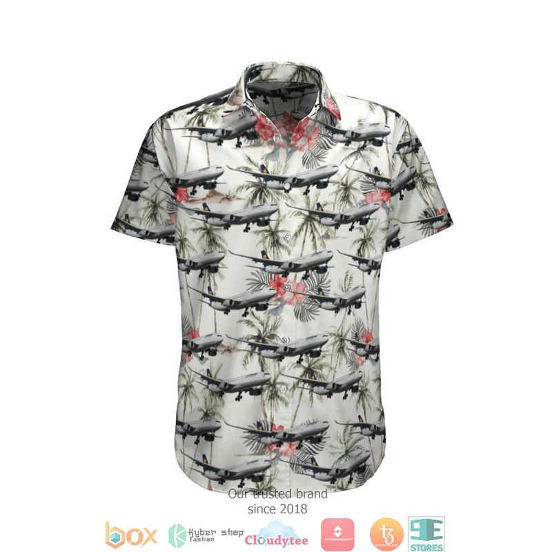 Lufthansa Airbus A330-300 Coconut white Limited Hawaiian Shirt word3