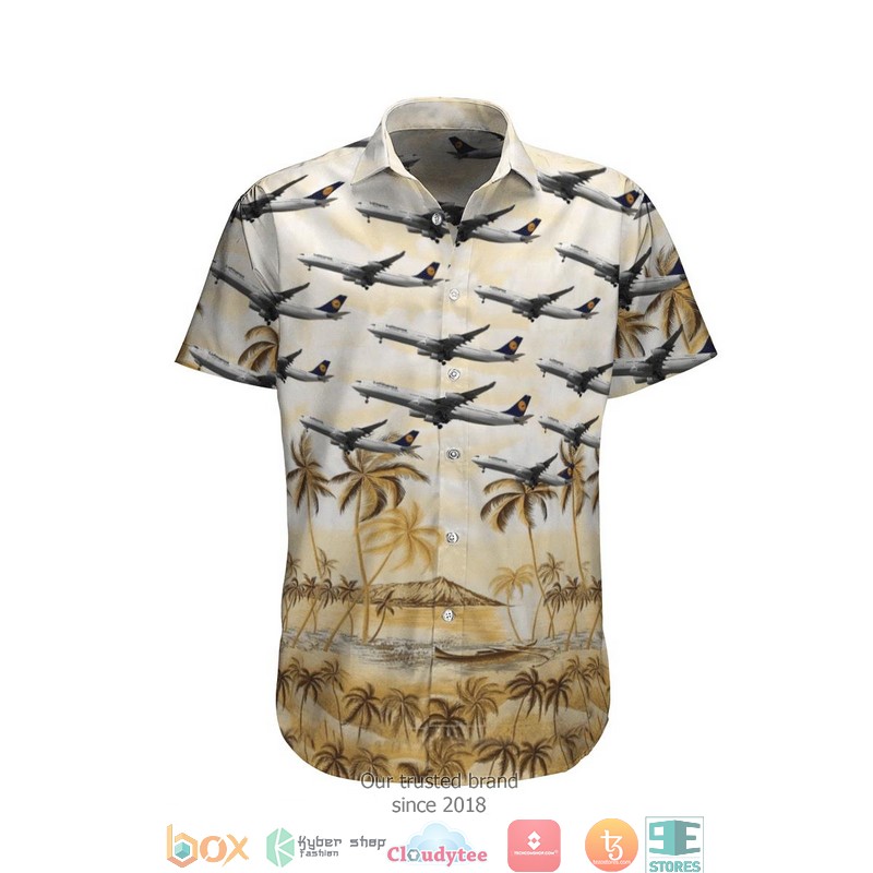 Lufthansa Airbus A340-300 Limited Hawaiian Shirt word1