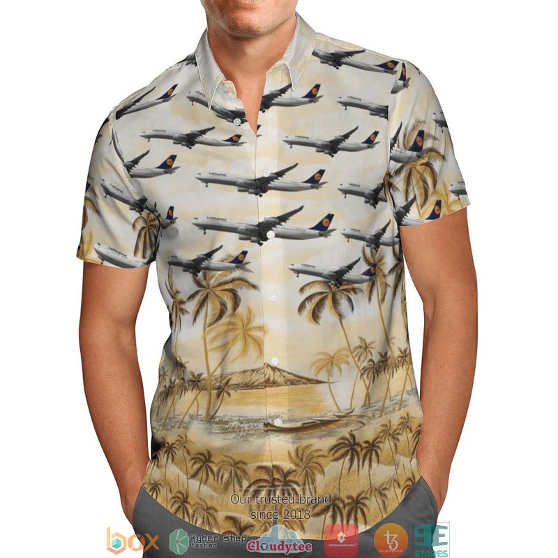 Lufthansa Airbus A340-300 Limited Hawaiian Shirt 2 Lufthansa Airbus A340-300 Limited Hawaiian Shirt word2