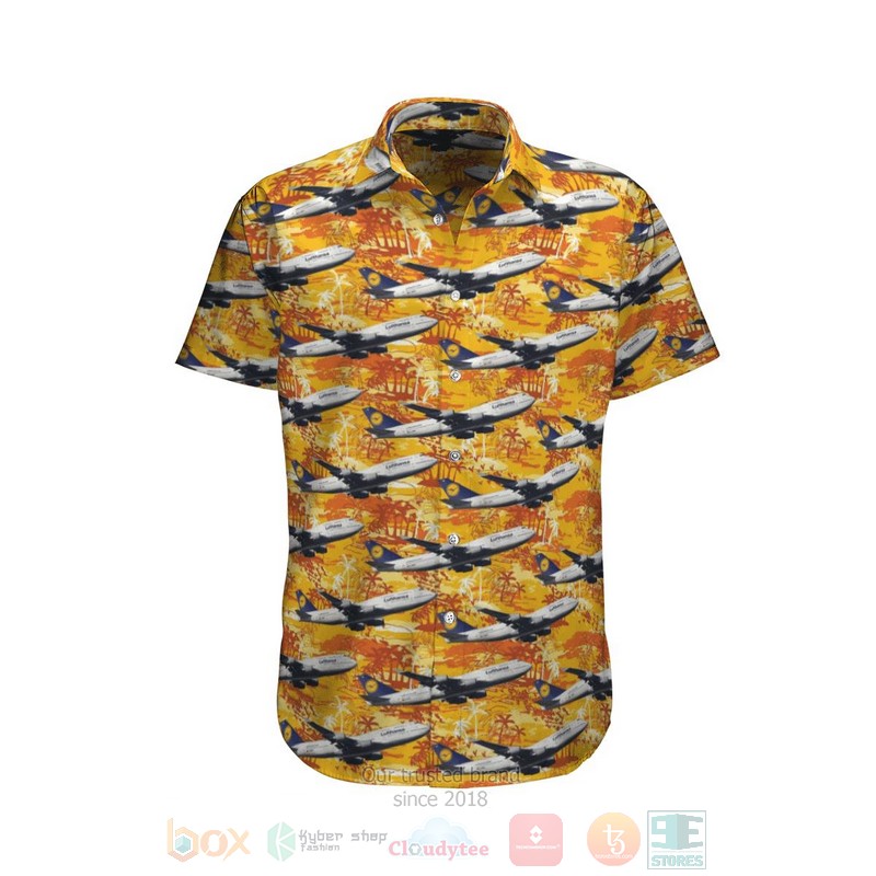 BEST Lufthansa Boeing 747-400 3D Aloha Shirt 1 Lufthansa Boeing 747 400 Hawaiian Shirt