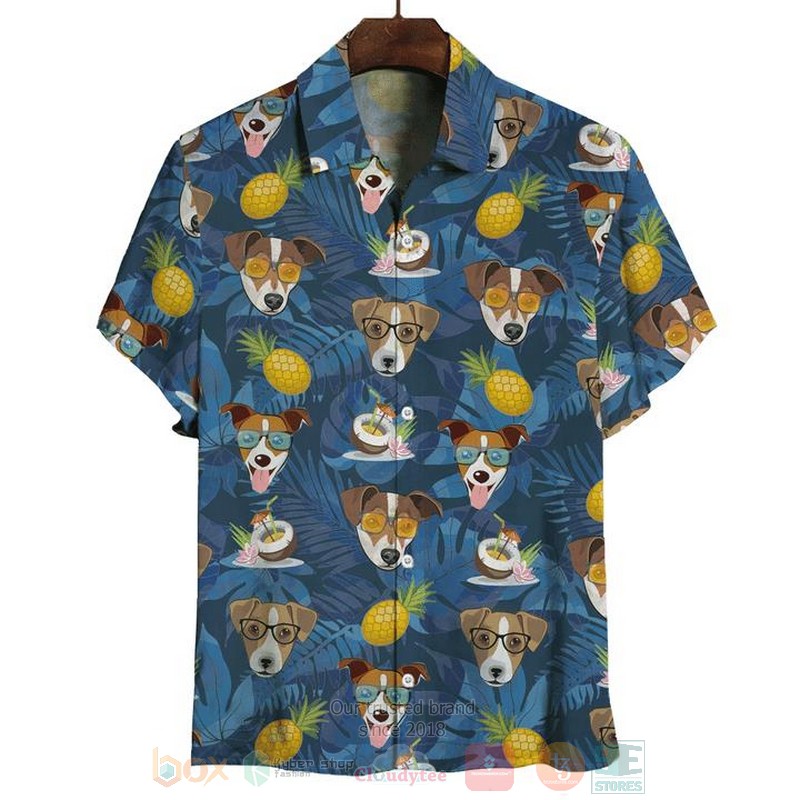 Lushstyle Aloha Jack Russell Terrier Short Sleeve Hawaiian Shirt