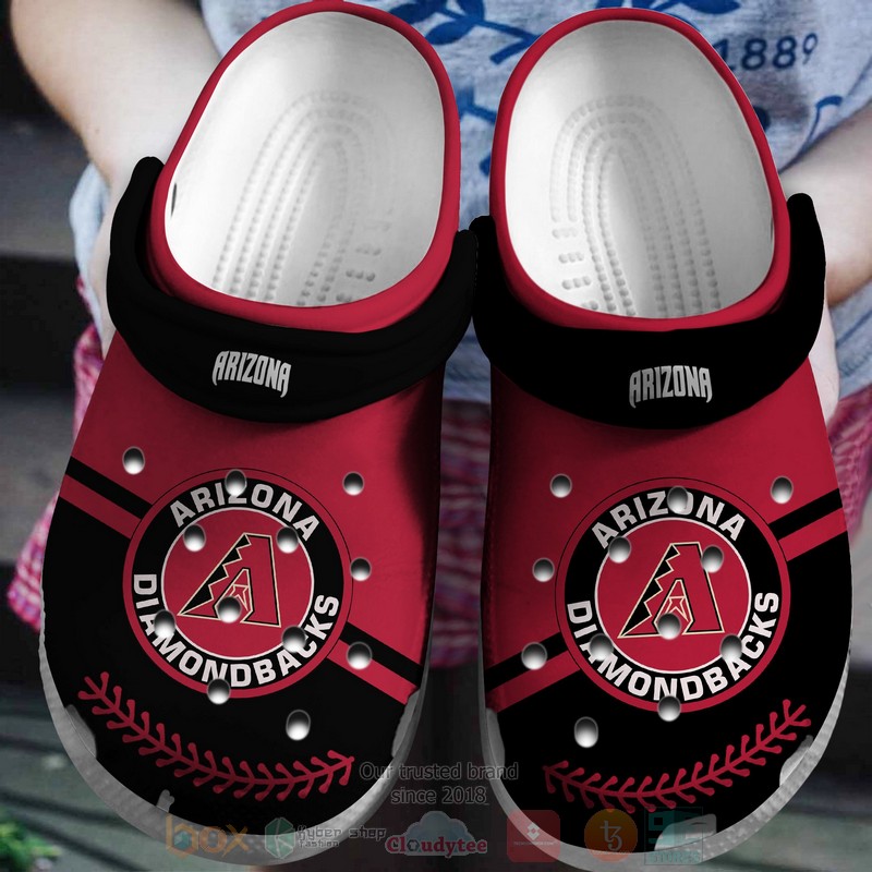 BEST Team MLB Arizona Diamondbacks Red-Black Crocs Crocband Shoes 3 MLB Arizona Diamondbacks Red Black Crocband Crocs Clog Shoes