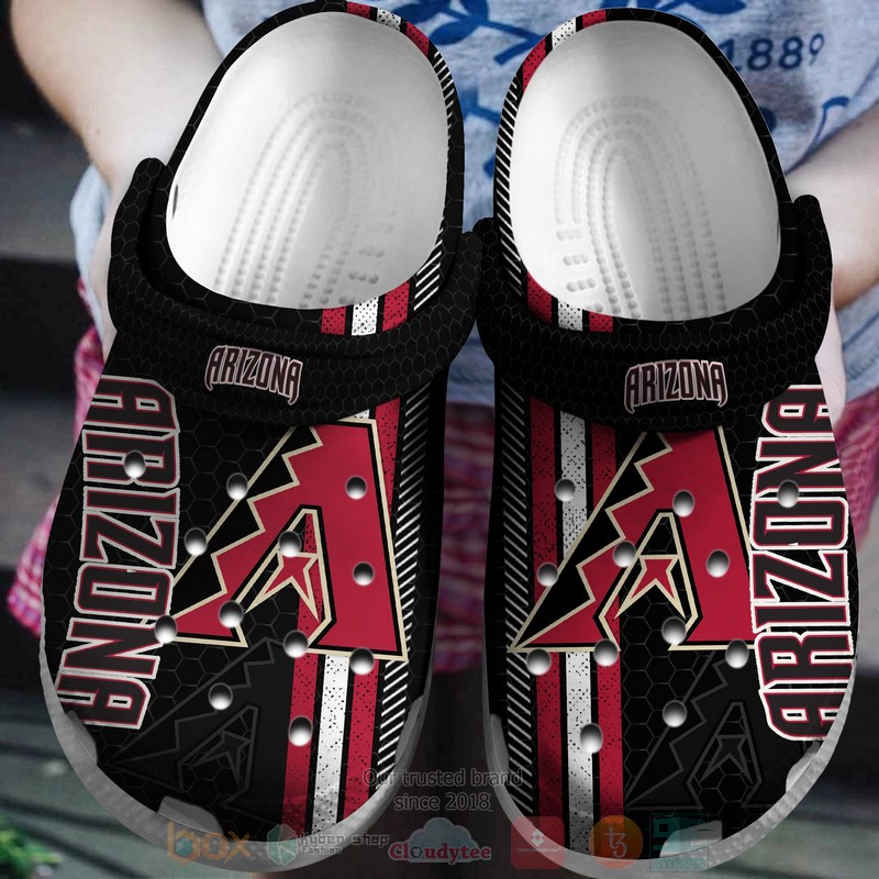 BEST Team MLB Arizona Diamondbacks White-Red Crocs Crocband Shoes 2 MLB Arizona Diamondbacks White Red Crocband Crocs Clog Shoes