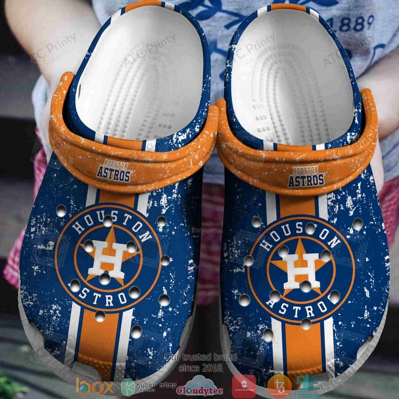 MLB Houston Astros Navy Orange Crocband Clogs