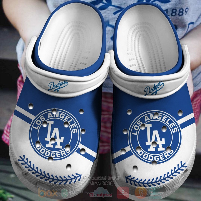 MLB Los Angeles Dodgers White Blue Crocband Crocs Clog Shoes